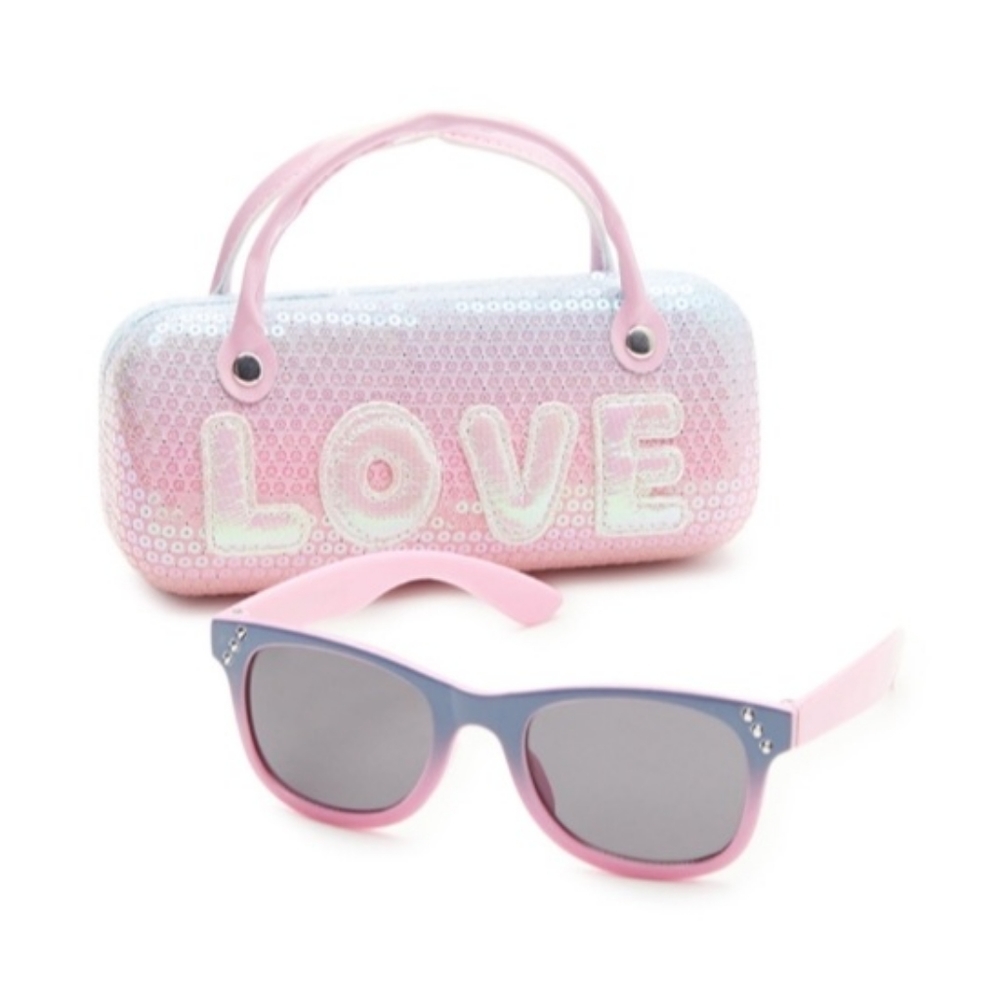Girls Two-Toned Sunglasses with Carrying Case